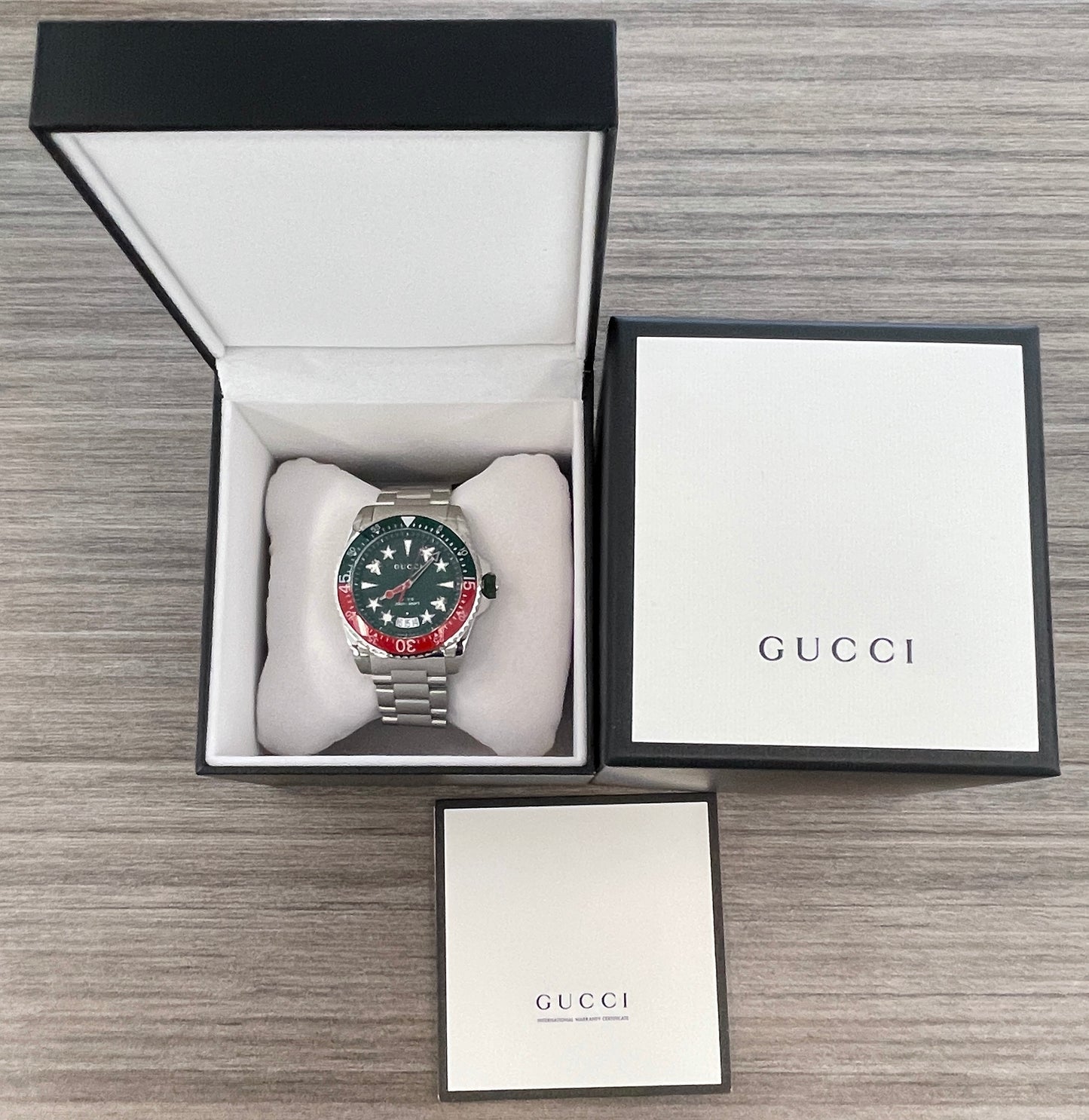 Gucci Dive XL 45mm Steel Case YA136222 at FLYBACK TIME