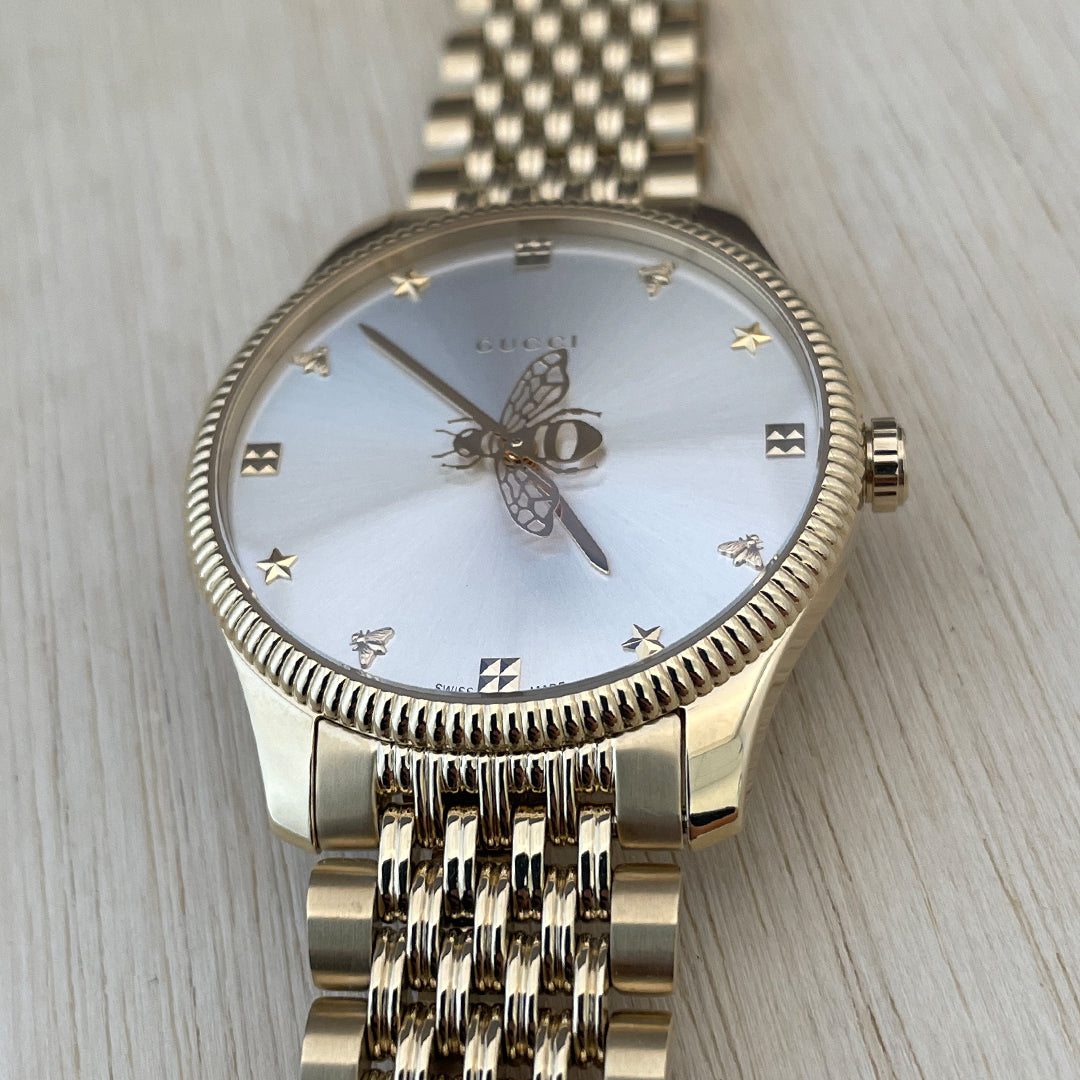 GUCCI G-TIMELESS SLIM Gold PVD YA1264155 at FLYBACK TIME